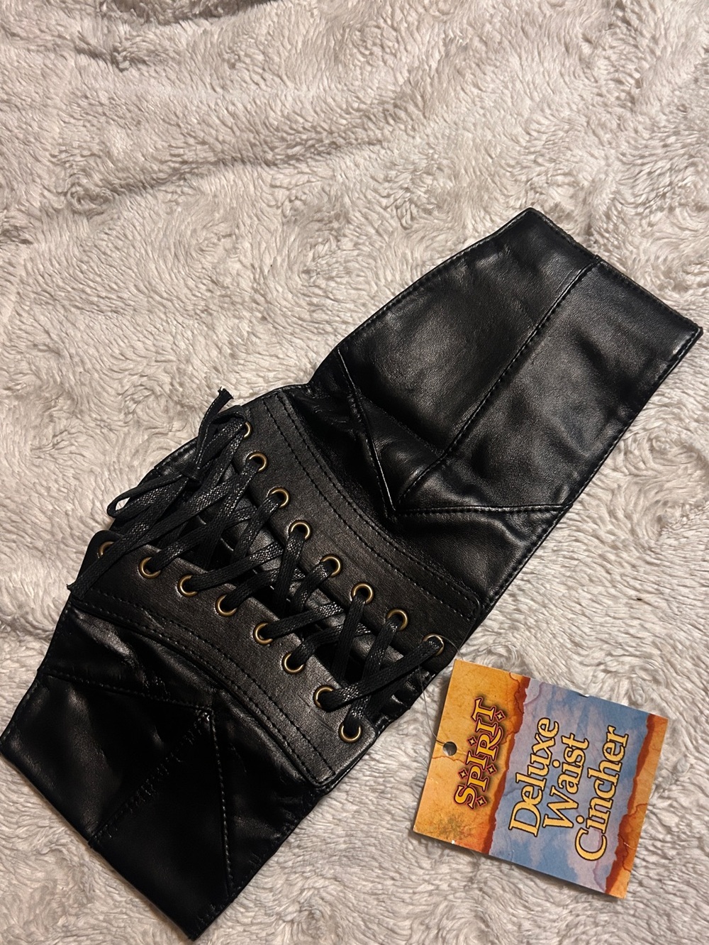 Spirit Black Lace-Up Waist Cincher Belt